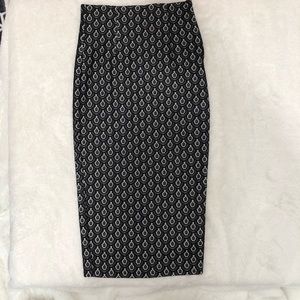 XOXO Scalloped Black and White Pencil Skirt